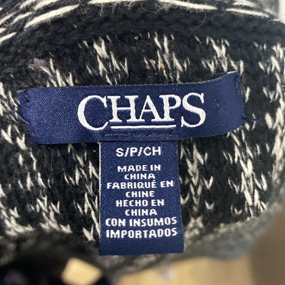 Chaps Black and White Mixed Patterned Sweater / Jacket |Size Small - Picture 10 of 10